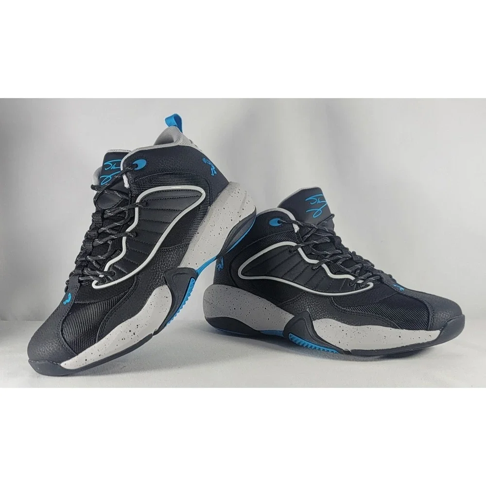 SHAQ SPEED DEMON MID ATHLETIC Men's Shoes Sneakers Size 10 Black/Gray/Blue NIB